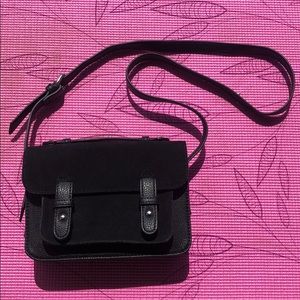 Black Suede Structured Purse